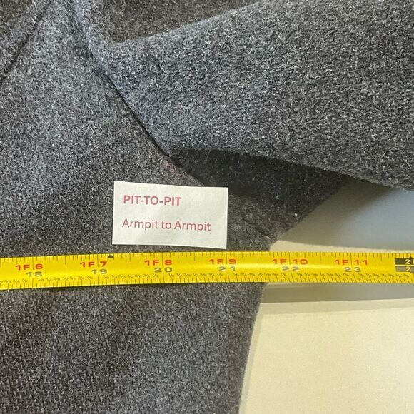 Mario De Pinto MDP Vintage Dark Gray Wool Blend Double Breasted Pea Coat Size L - Picture 11 of 16